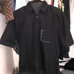Black Louis Vuitton button up short sleeve